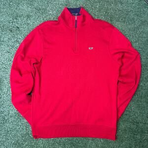 Vineyard Vines Red Quarter-Zip Pullover (XS)